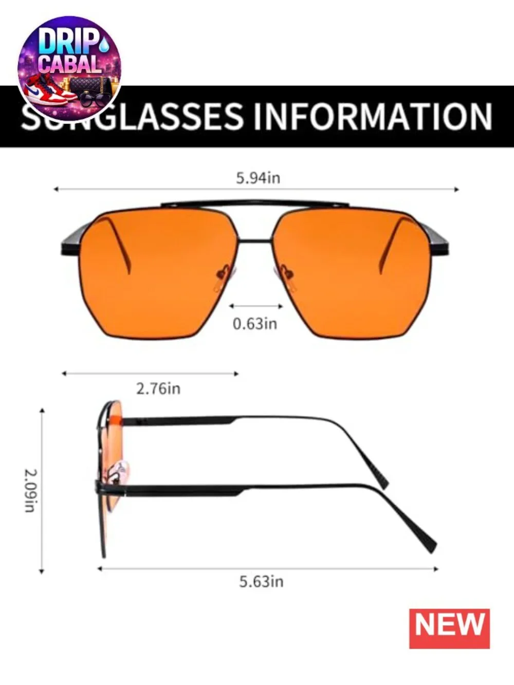 Retro Oversized Square Aviator Sunglasses Women Men Trendy Metal UV400